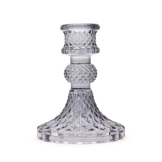 Set of 2 Vintage Dinner Candle Holder - - Midnight Grey