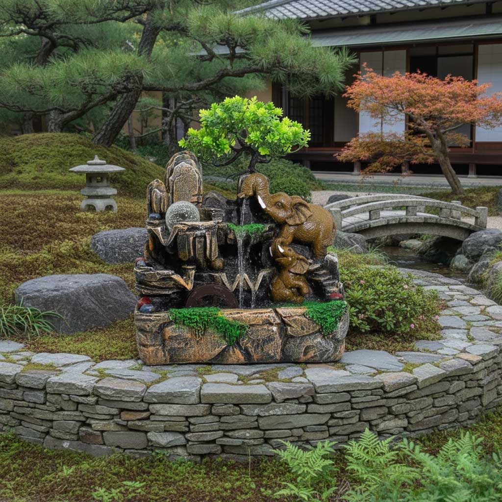 Tabletop Water Feature -19x14x27cm - Cascading Pots Meditarian Style