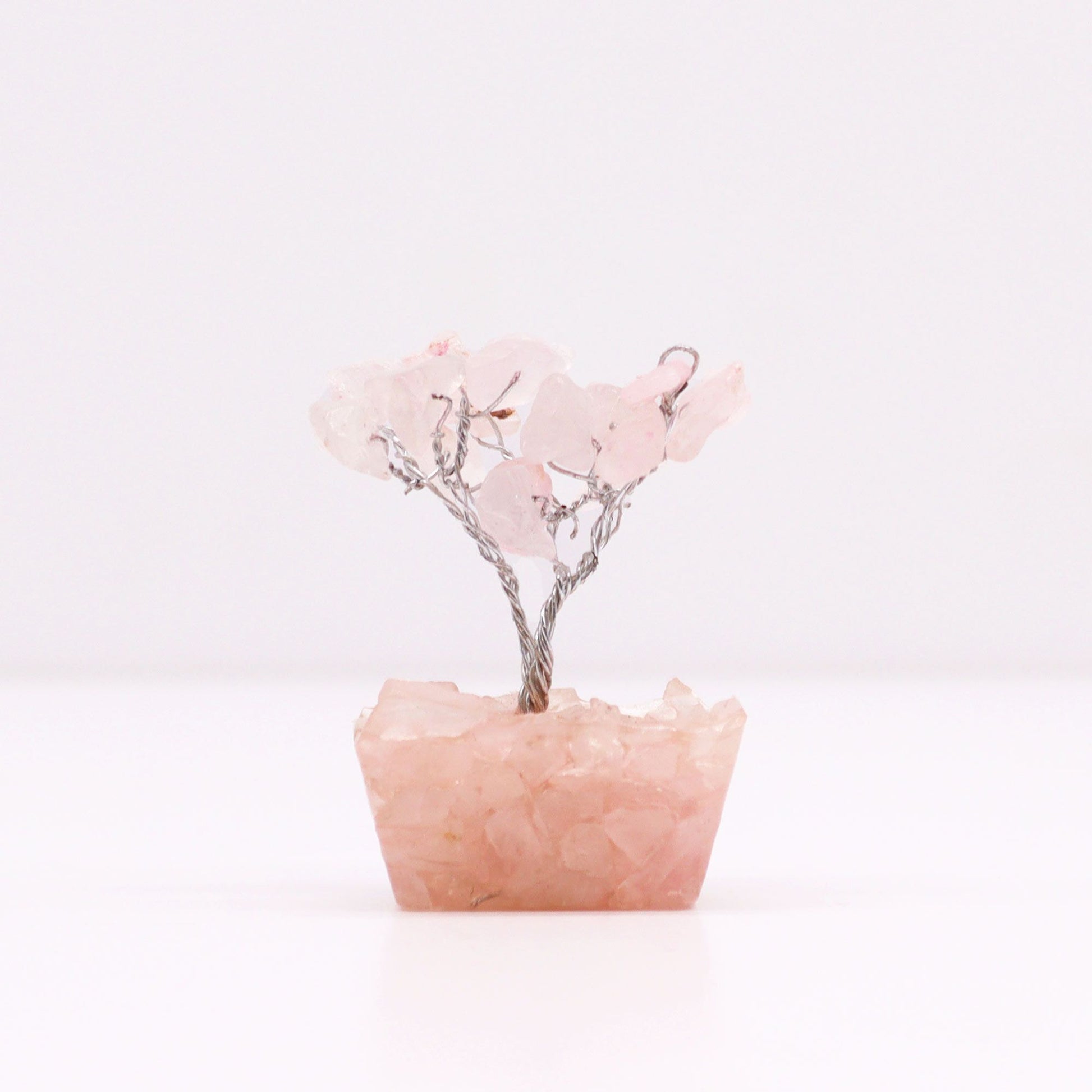Mini Gemstone Trees On Orgonite Base - Rose Quartz (15 stones)