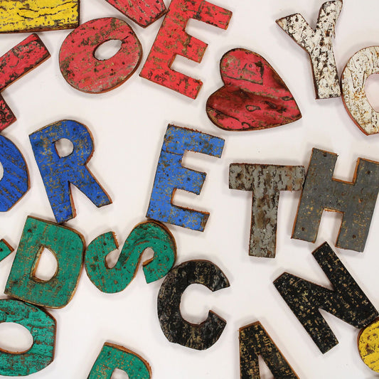 Nat Rustic Bark Letters - I love you more than words can say(28)