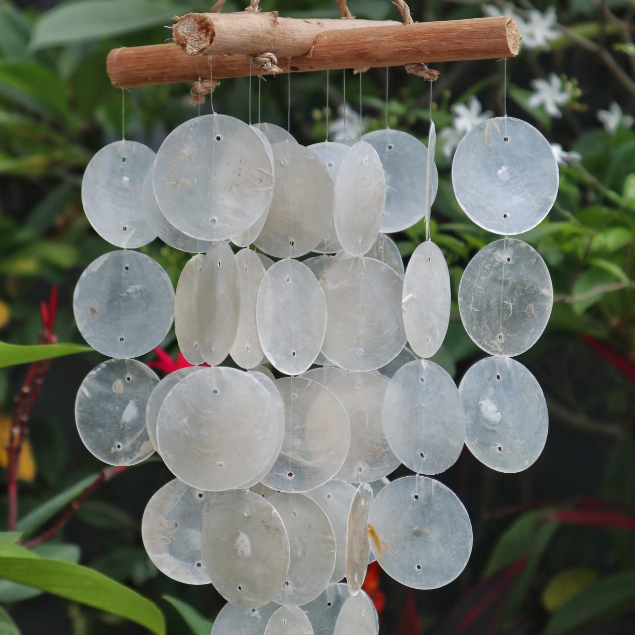 Pearl & Driftwood Cross Chime