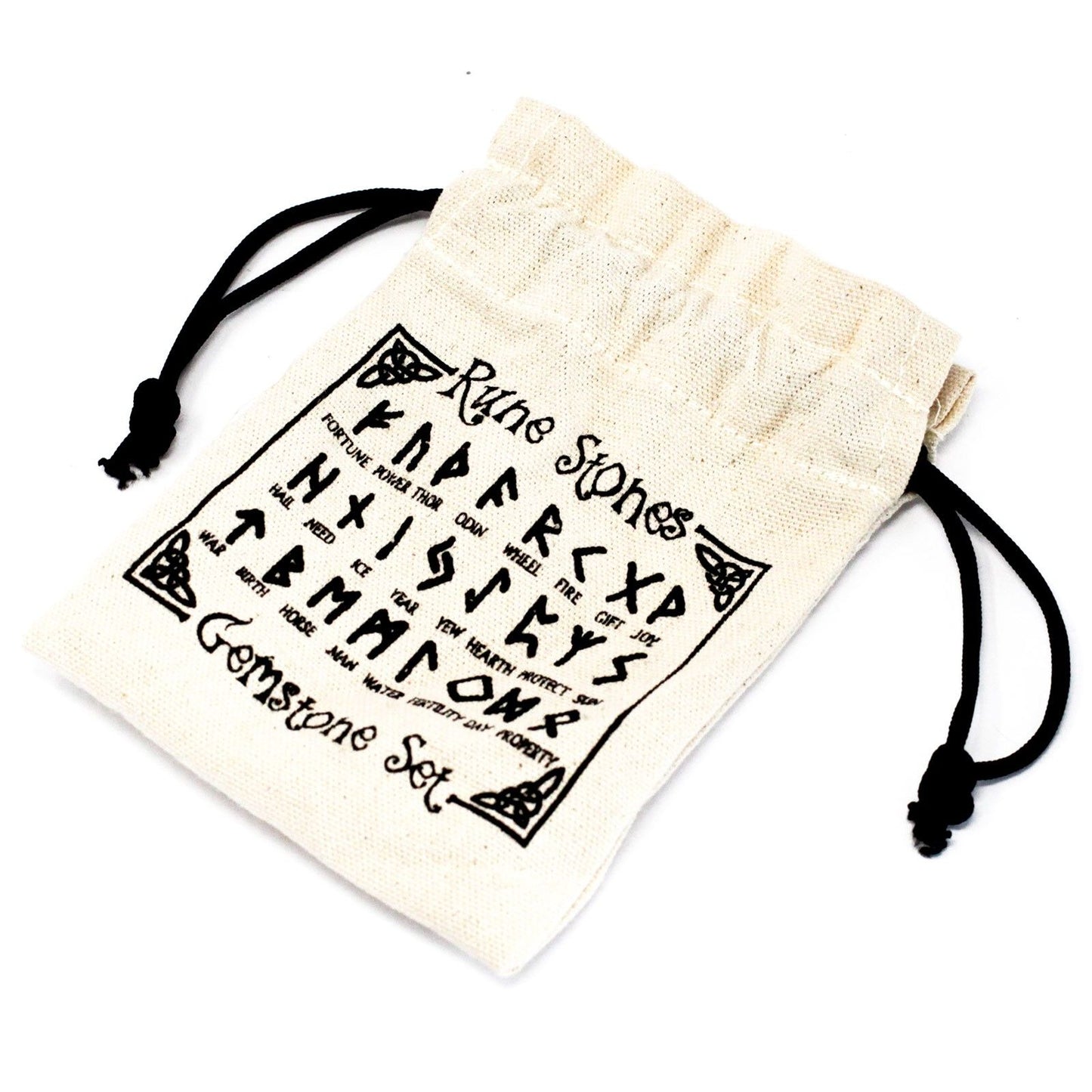 Runes Stone Set in Pouch - Bloodstone