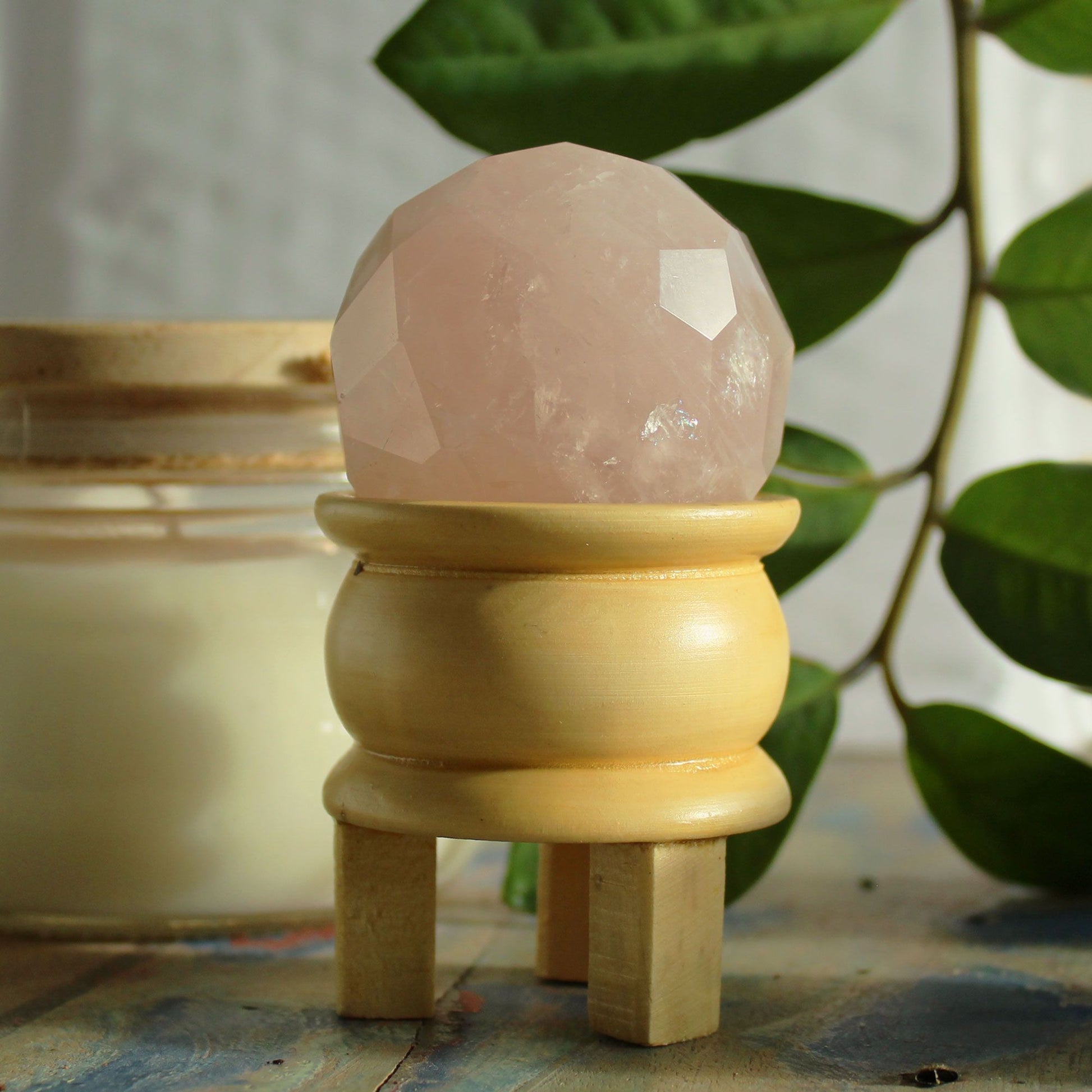 Gemstone Faceted Healing Ball & Stand - Amethyst
