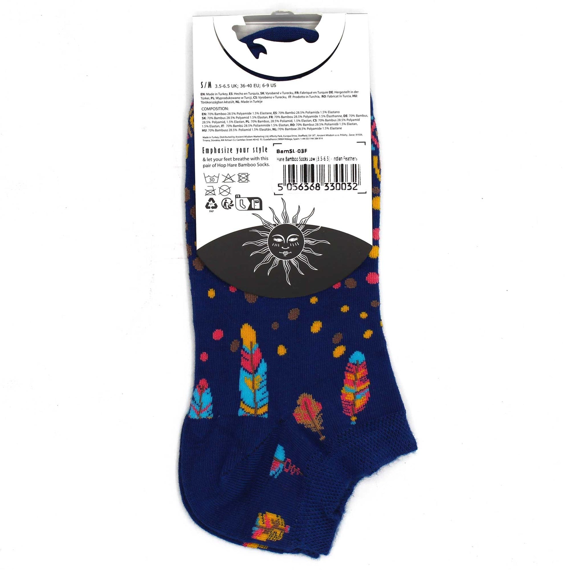 S/M Hop Hare Bamboo Socks Low (36-40) - Indian Feathers