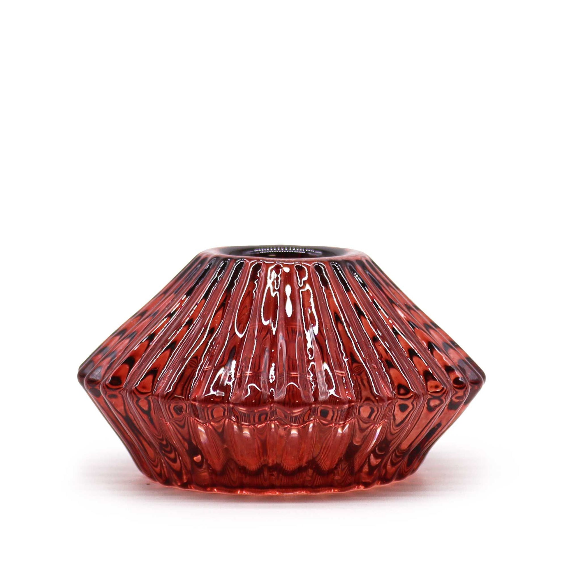 Set of 2  Flower Flip Dinner Candle / Tealight Holder -  Vampire Red