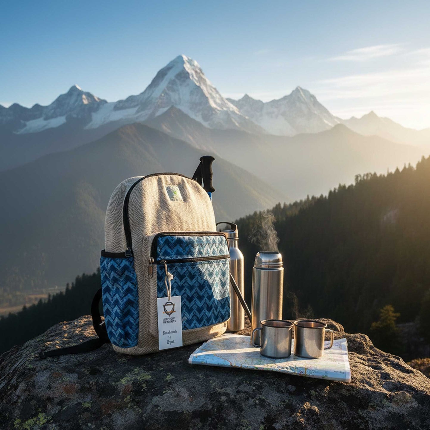 Medium Kathmandu Backpack – Dhaka Design (30x21x9cm)