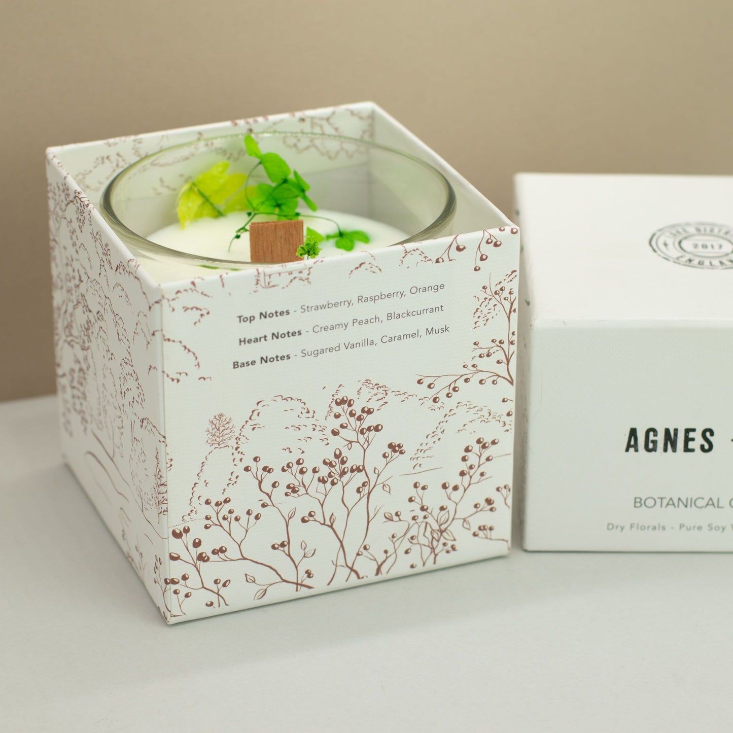 Sviečka Agnes + Cat Botanical zo sójového vosku - Fellberry