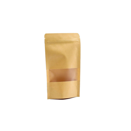 10x Kraft Window Bag 12x20 cm