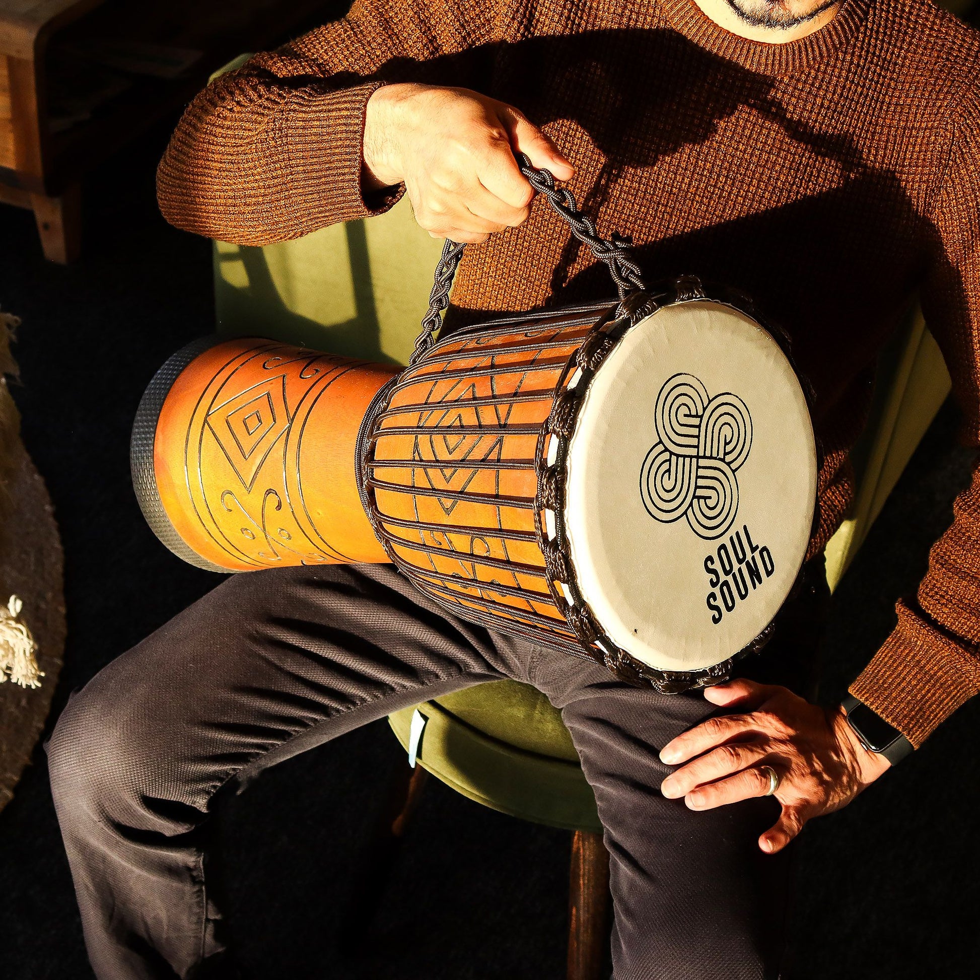 Large Pro Djembe Drum - Soul Sound (low) - 50cm (22cm Diia)