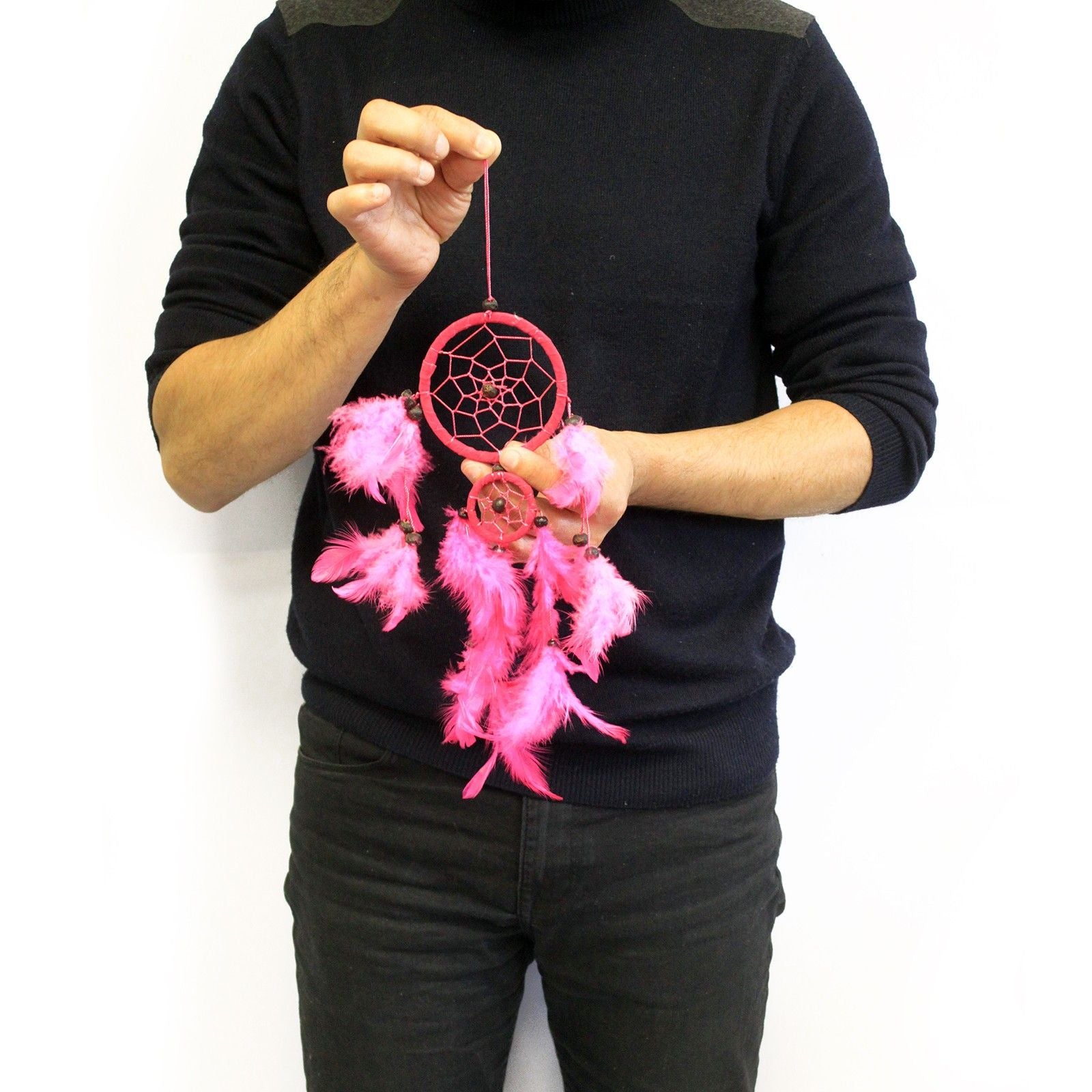 Bali Dreamcatcher - Medium Round - Turq/Pink/Purp