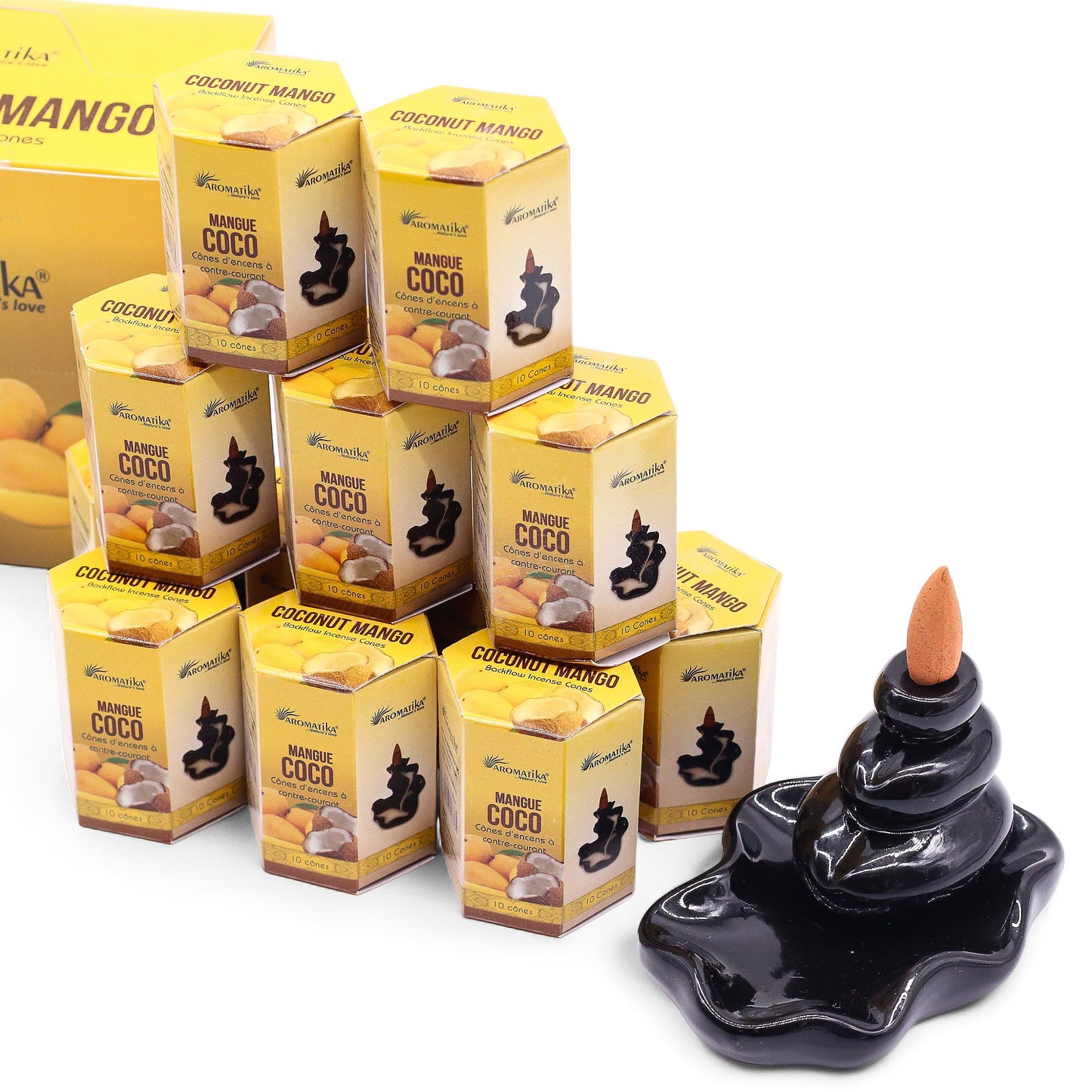 Masala Backflow Incense pack of 10 - Coconut & Mango