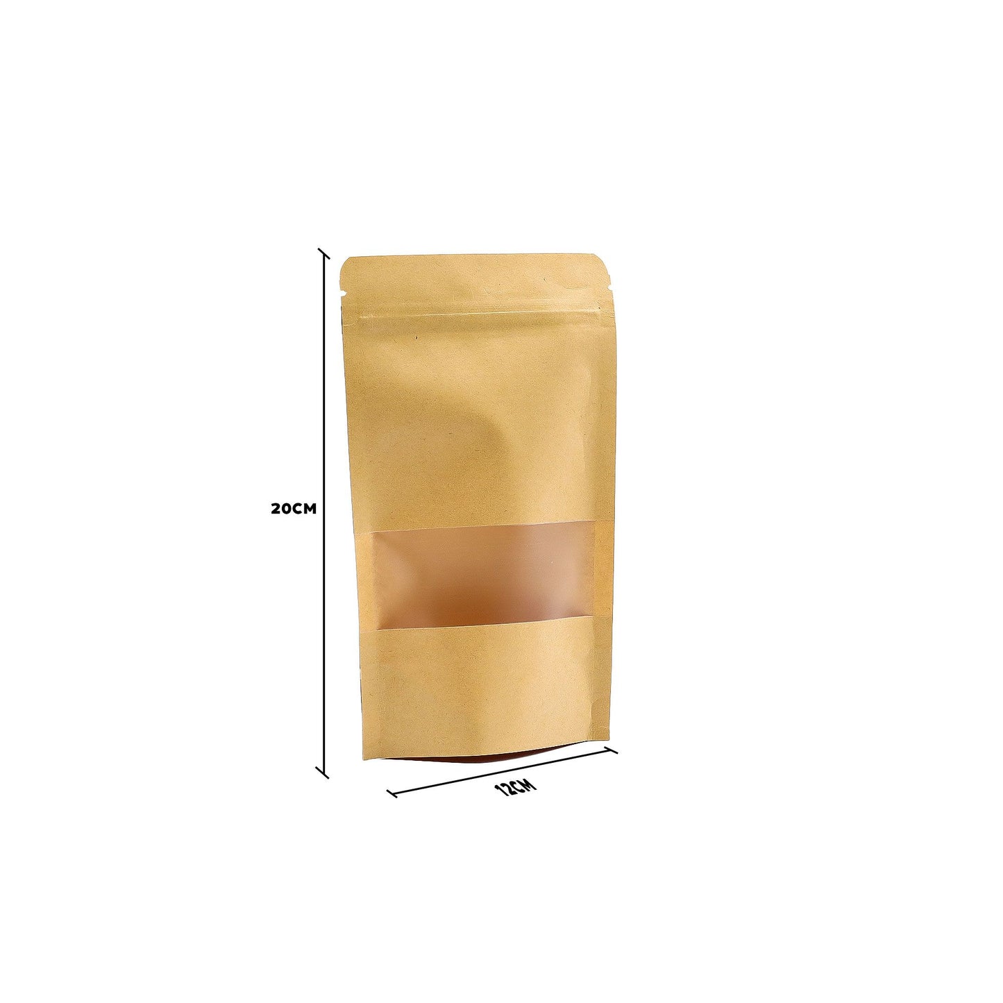 10x Kraft Window Bag 12x20 cm