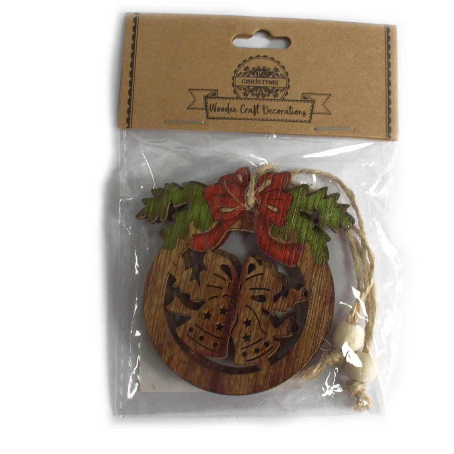 Pack of 2 Christmas Wooden Craft Decoration - Snowflake & Snowman