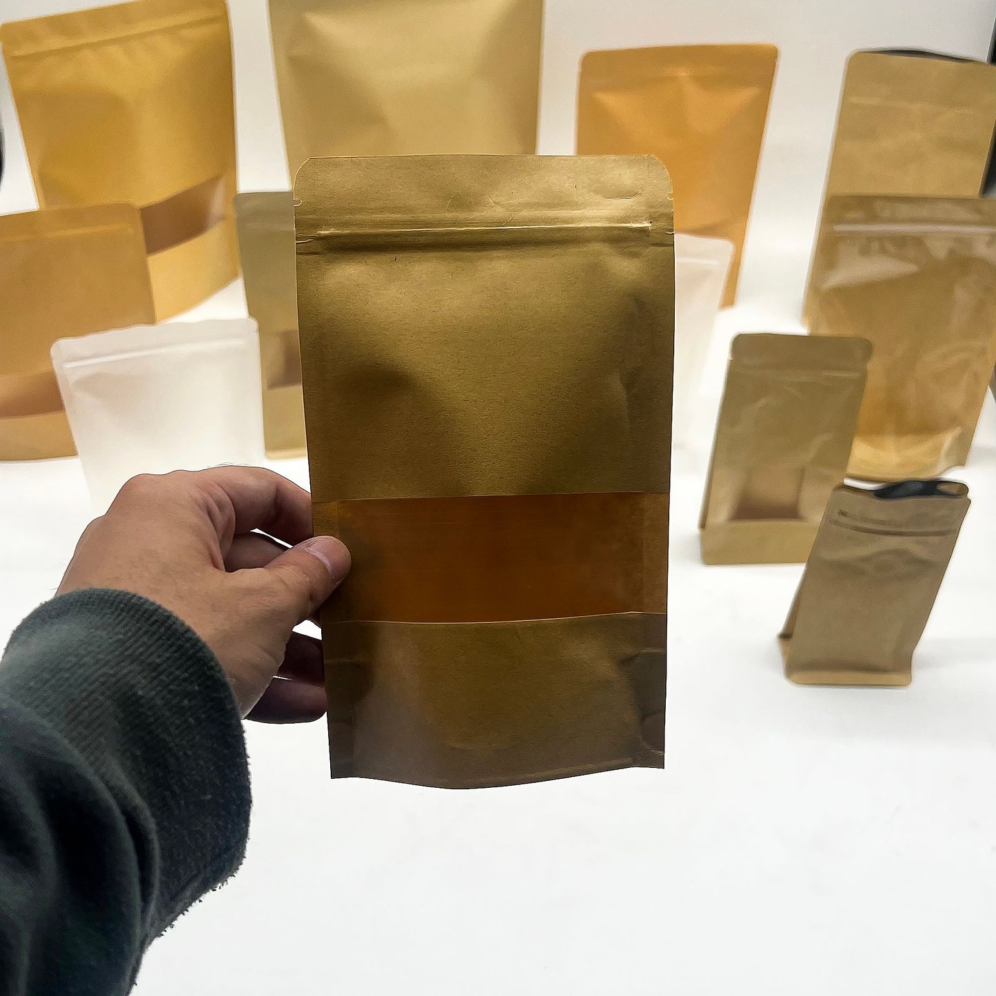 10x Kraft Window Bag 12x20 cm
