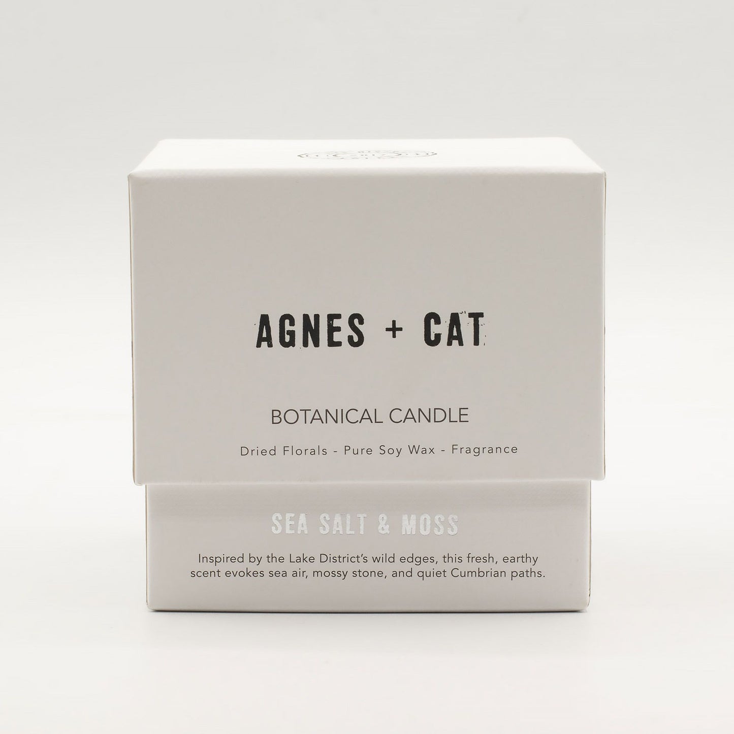 Sviečka zo sójového vosku Agnes + Cat Botanical - morská soľ a mach