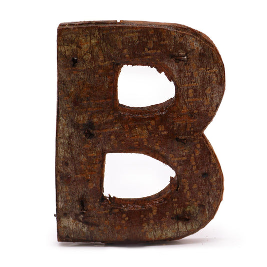 Rustic Bark Letter   - "B"  - 7cm