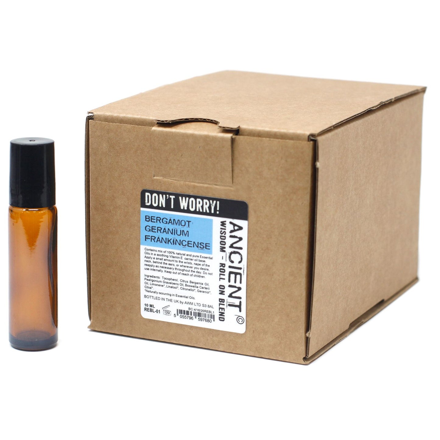 30x Roll On Essential Oil Blend - Don't Worry - UNLABELLED