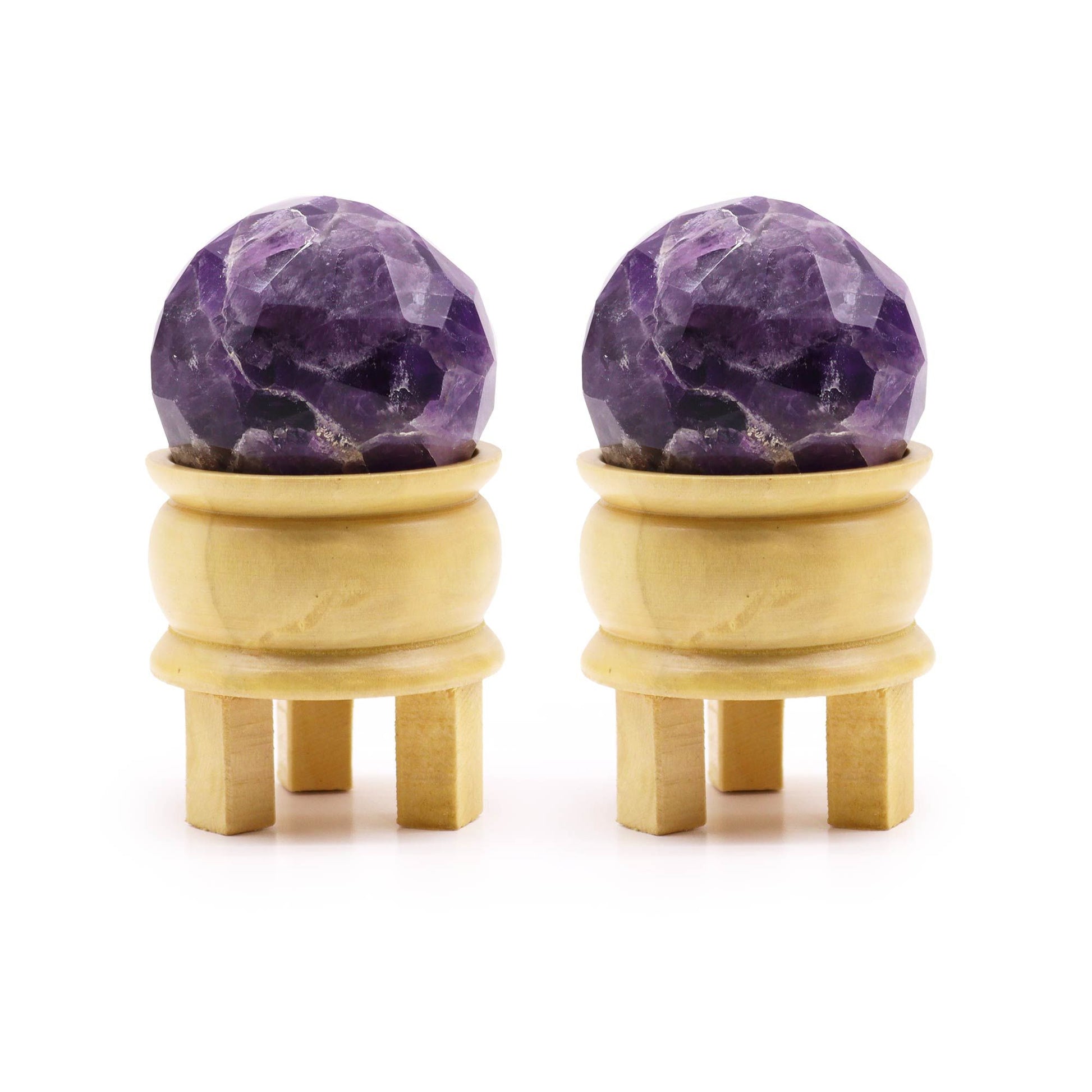 Gemstone Faceted Healing Ball & Stand - Rose Quartz