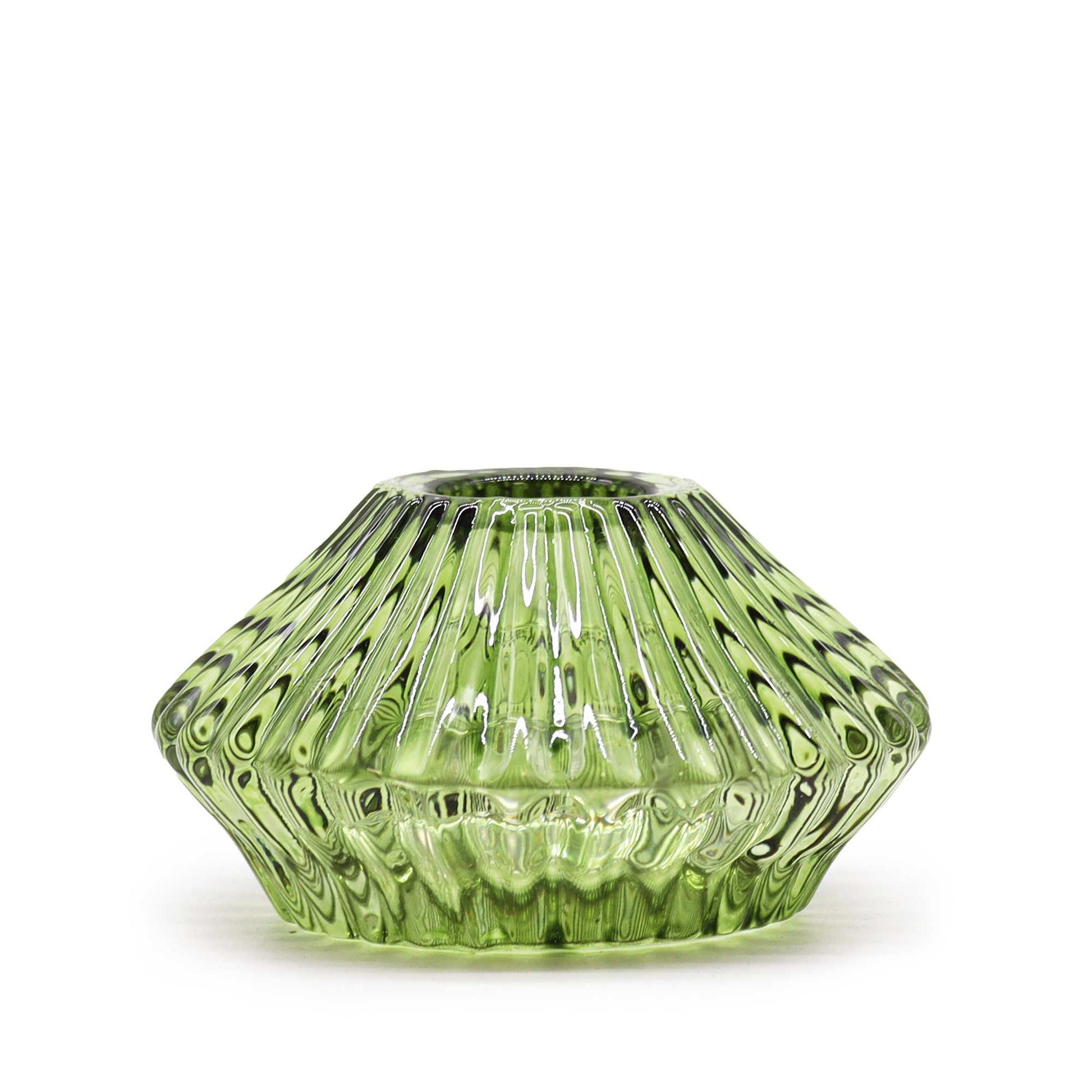 Set of 2  Flower Flip Dinner Candle / Tealight Holder -  Garden Jade