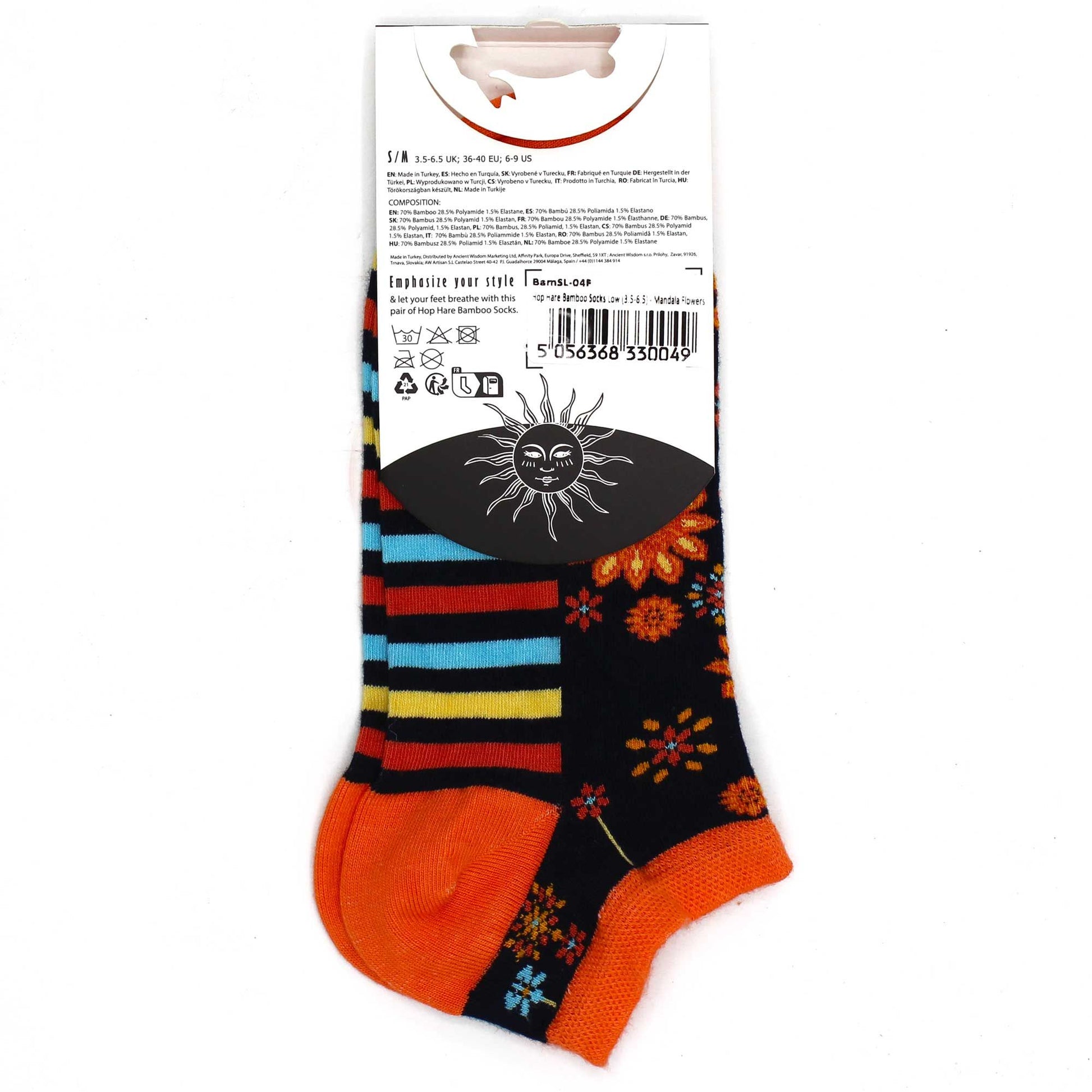 S/M Hop Hare Bamboo Socks Low (36-40) - Mandala Flowers