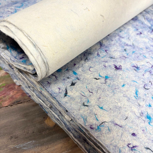 Lokta Craft / Wrapping Paper (51x76cm) - Blue Cotton