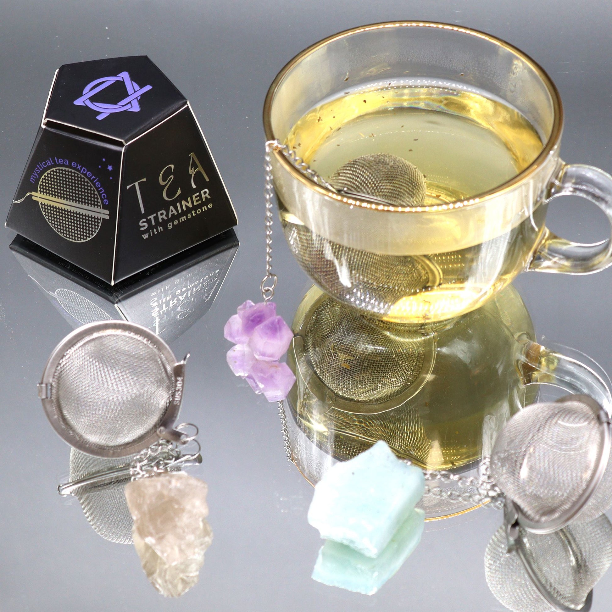 Raw Crystal Gemstone Tea Strainer - Gold Tigers Eye