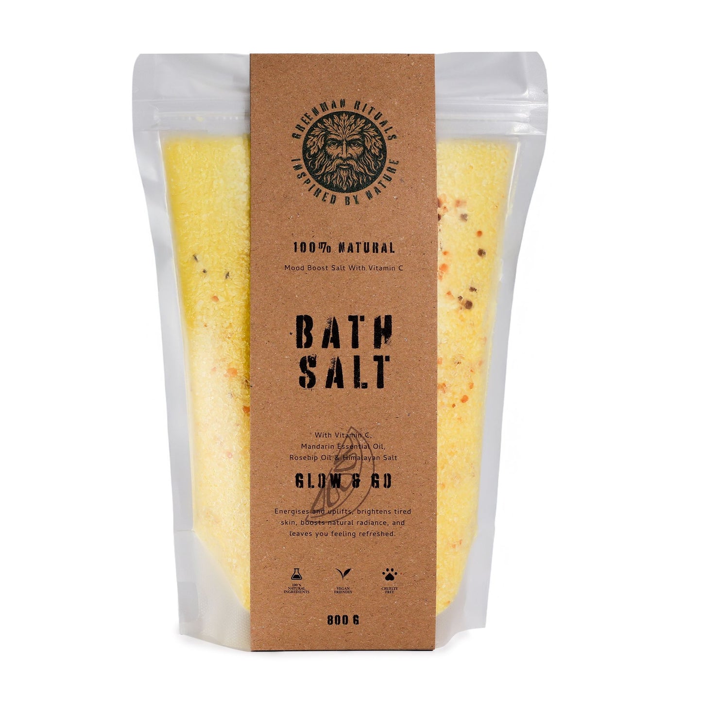 Greenman Rituals Vitamin C & Mandarin Epsom Bath Salt – Glow & Go