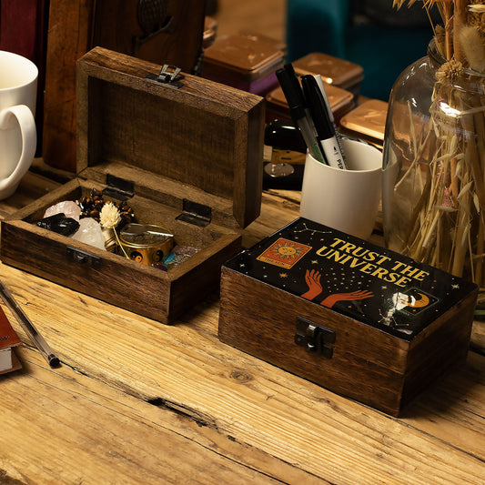 Medium Enamelled Box  - Trust the Universe