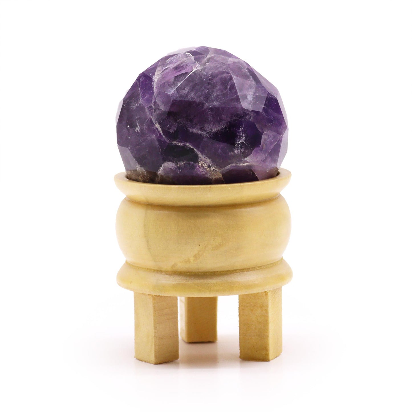 Gemstone Faceted Healing Ball & Stand - Rose Quartz