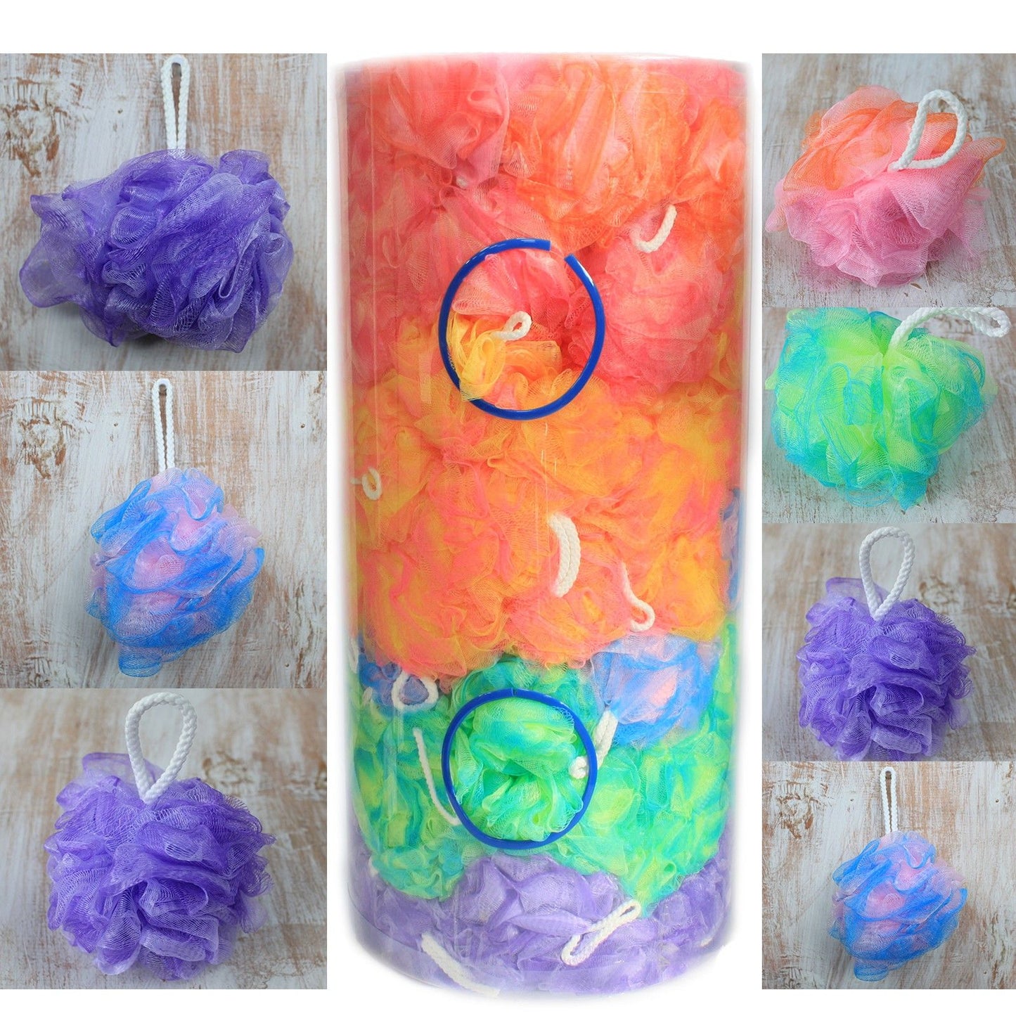 Pretty Variegated  Scrunchies 4 asst (display tube) - 40gm