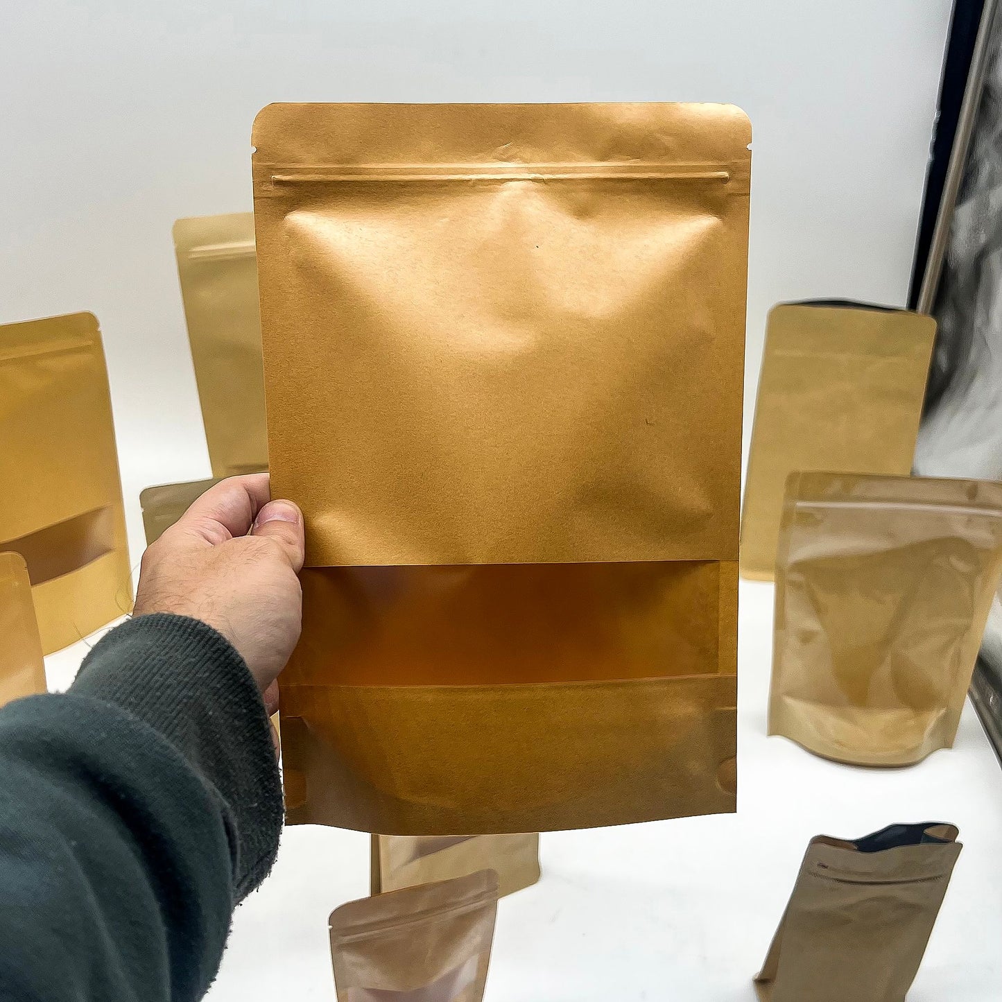 10x Kraft Window Bag 16 x24 cm