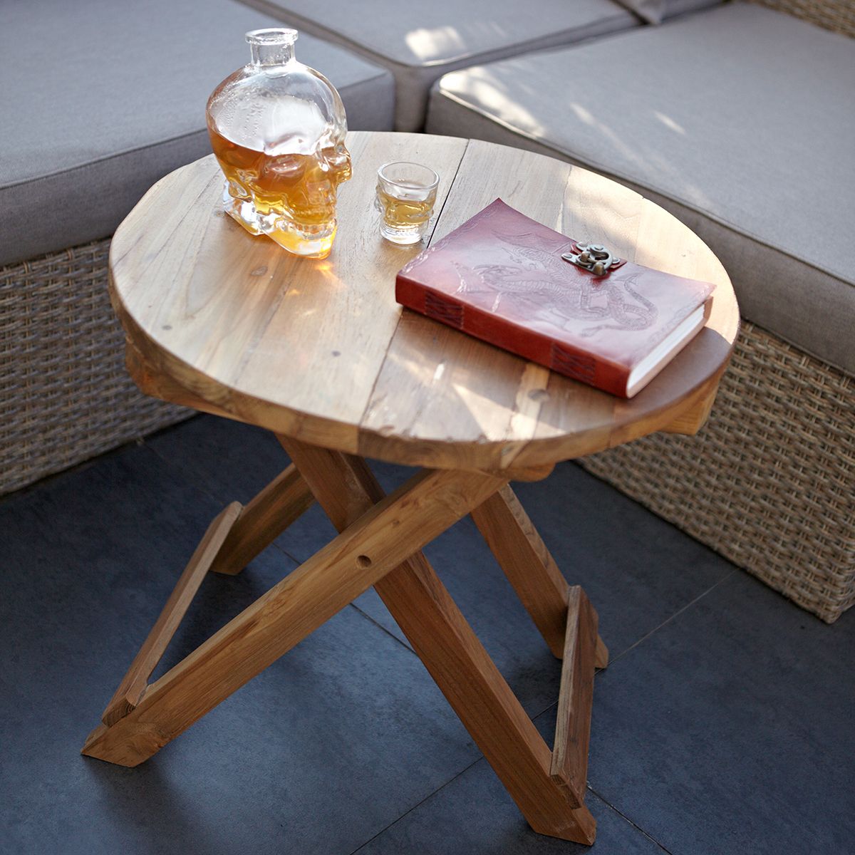 Round Folding Coffee Table - 50x50cm