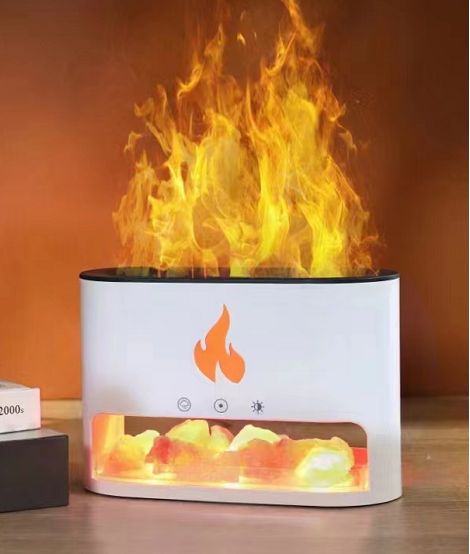Aróma difuzér Blaze - Komora s himalájskou soľou - USB-C - Efekt plameňa (vrátane soli)
