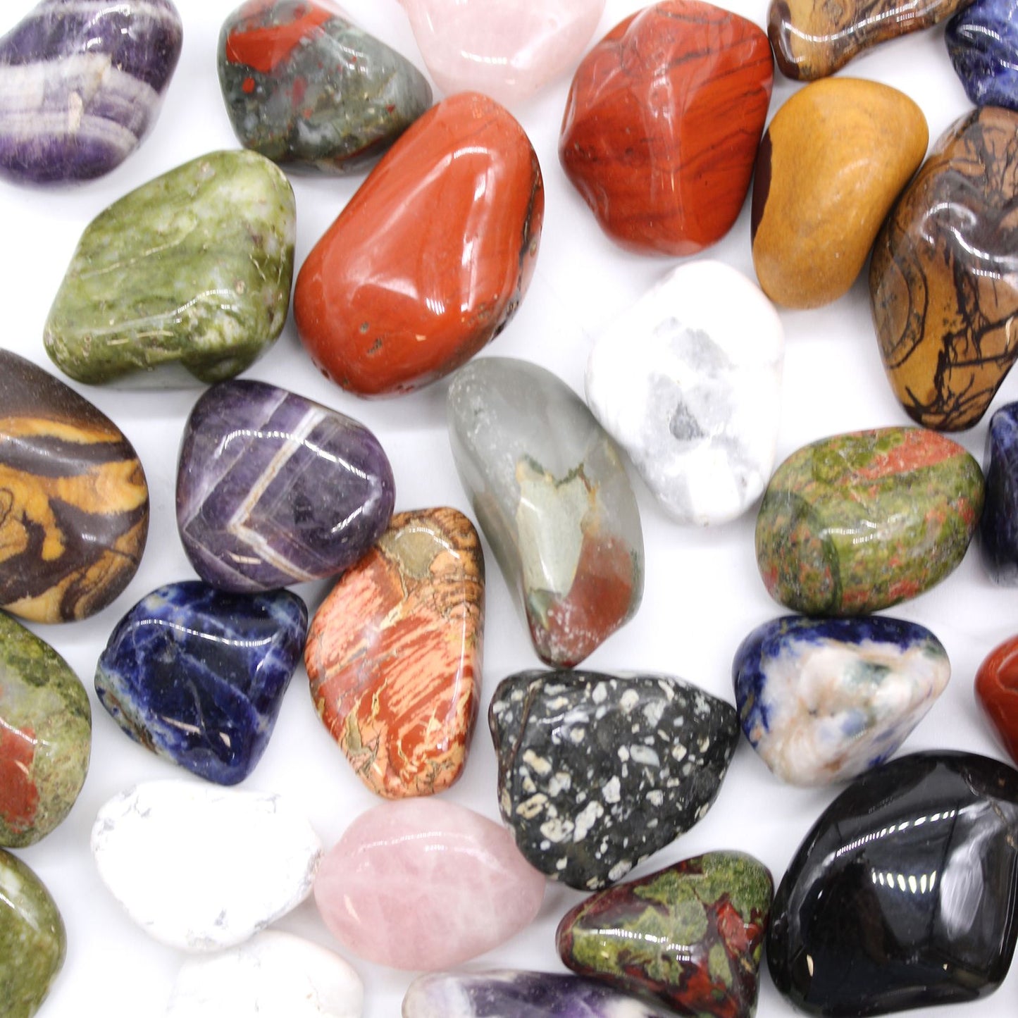 Bag of 12 Medium African Tumble Stones - Jasper Nguni