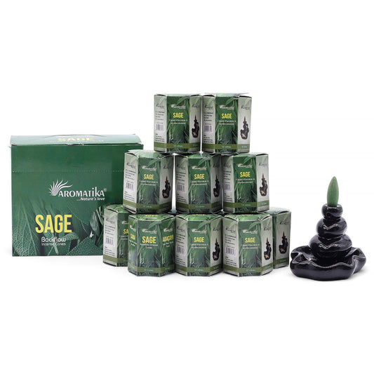 Vonné tyčinky Masala Backflow, balenie 10 kusov - šalvia