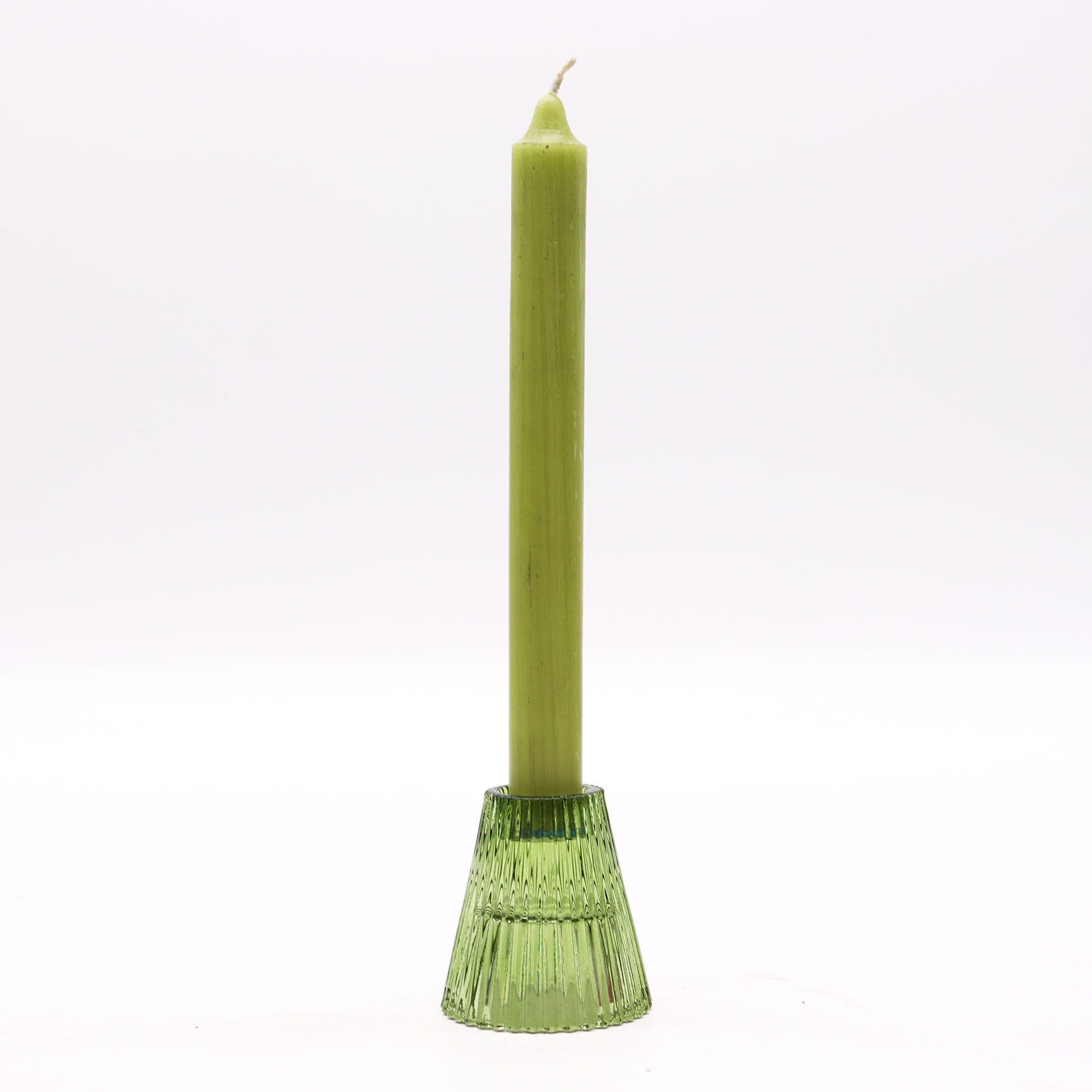 Set of 2  Flip Dinner Candle / Tealight Holder - Garden Jade