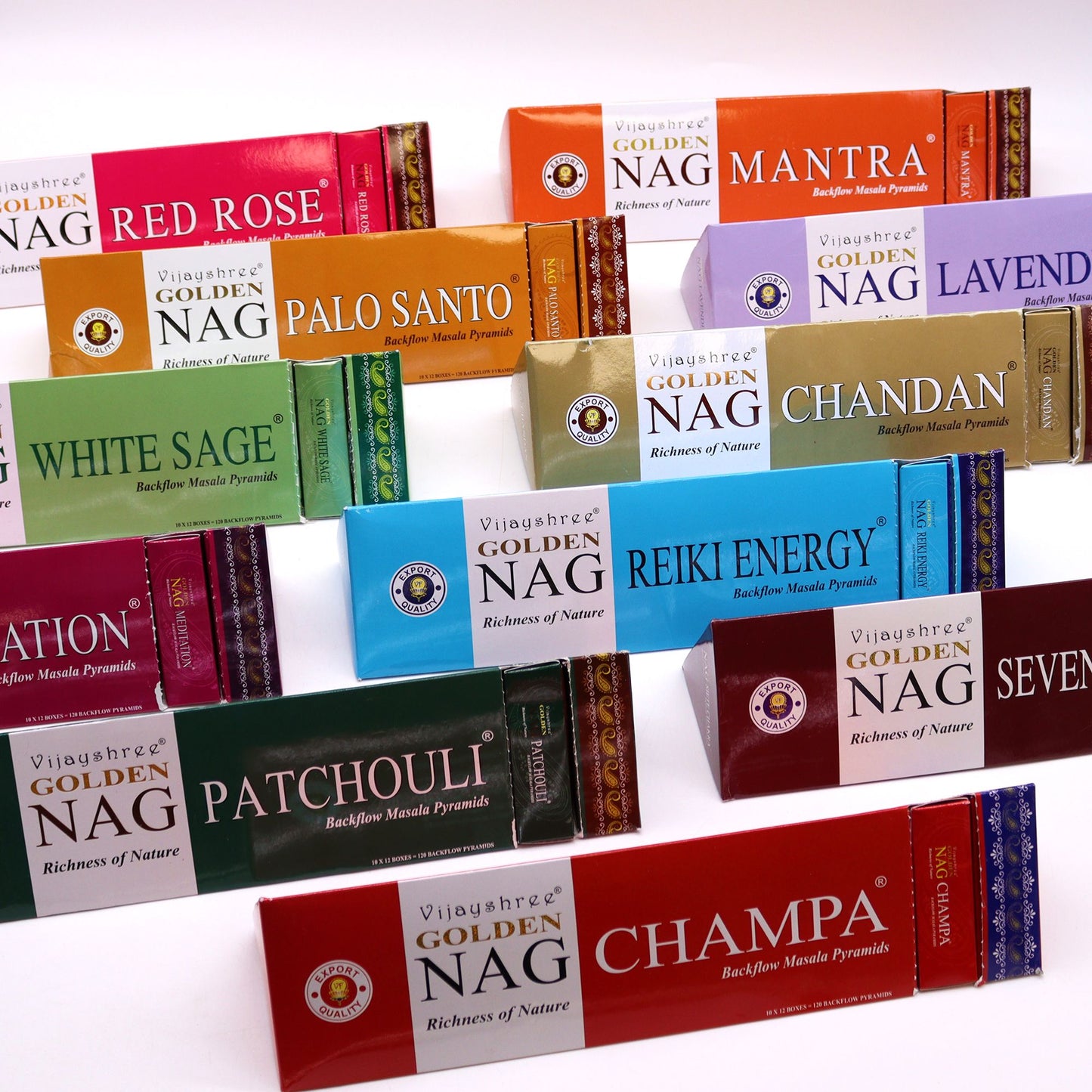 42g Jumbo Golden Nag - Palo Santo Back Flow Incense Cones