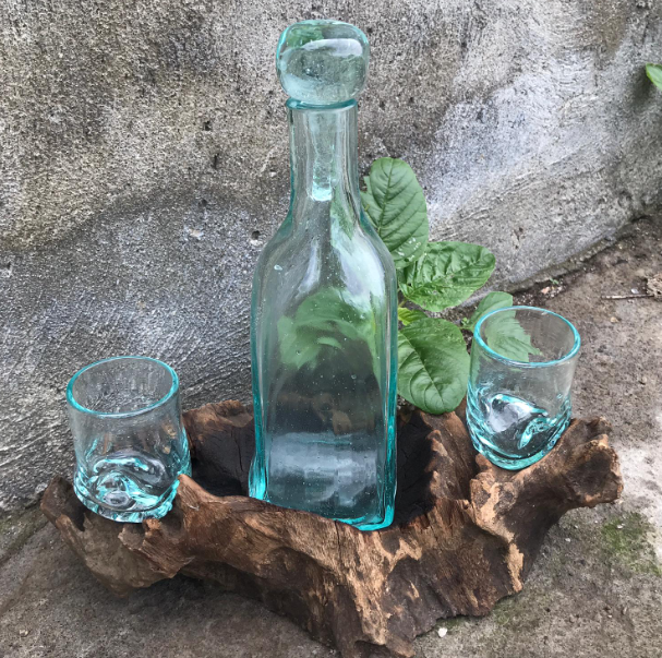 Molton Glass on Wood - Whisky Set