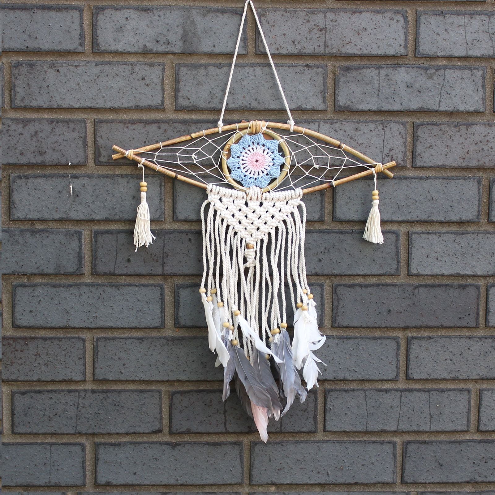 Protection Dream Cather - Sm Macrame Eye Assorted Colours