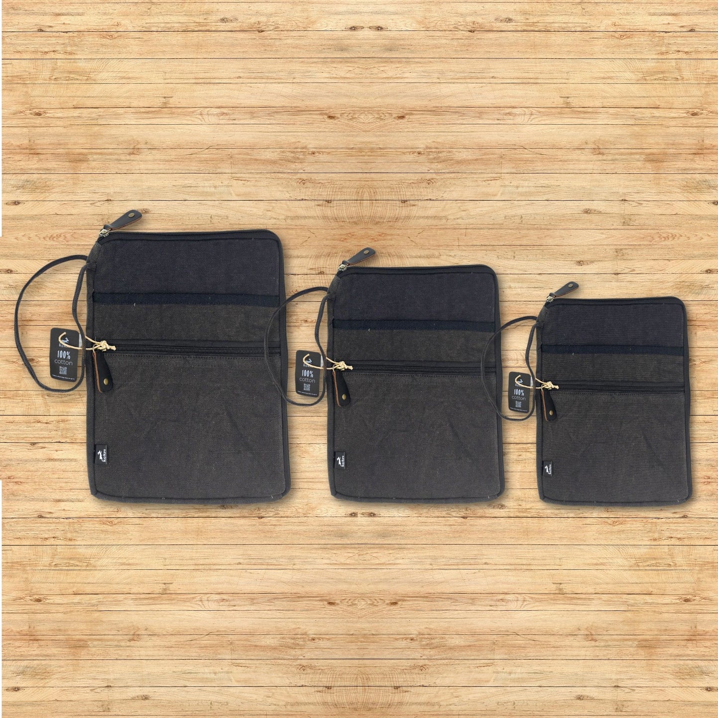Stonewash  Large Laptop Pouch - Charcoal - 30x40cm