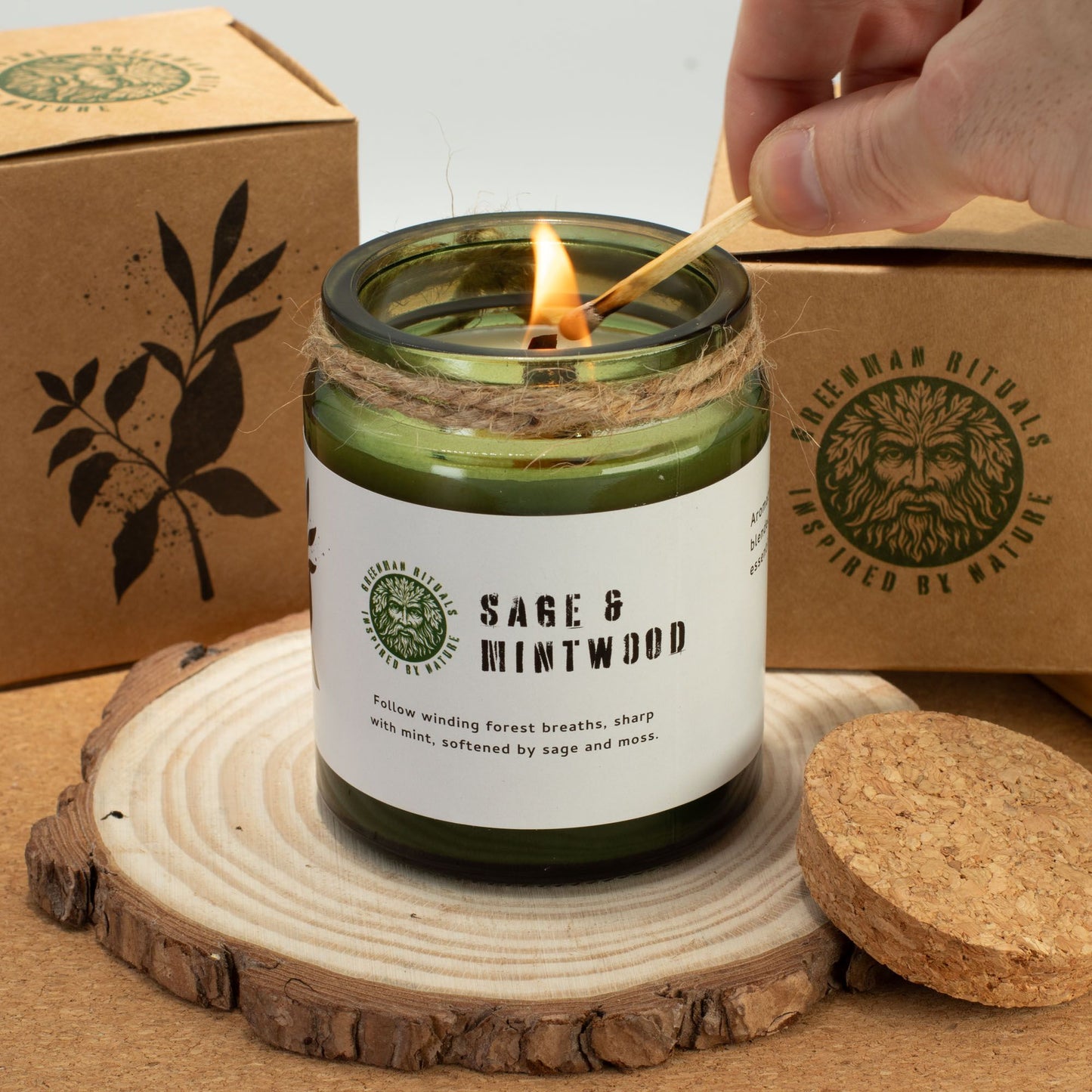 Greenman Woodwick Soy Candle - Crushed Fig & Cassis