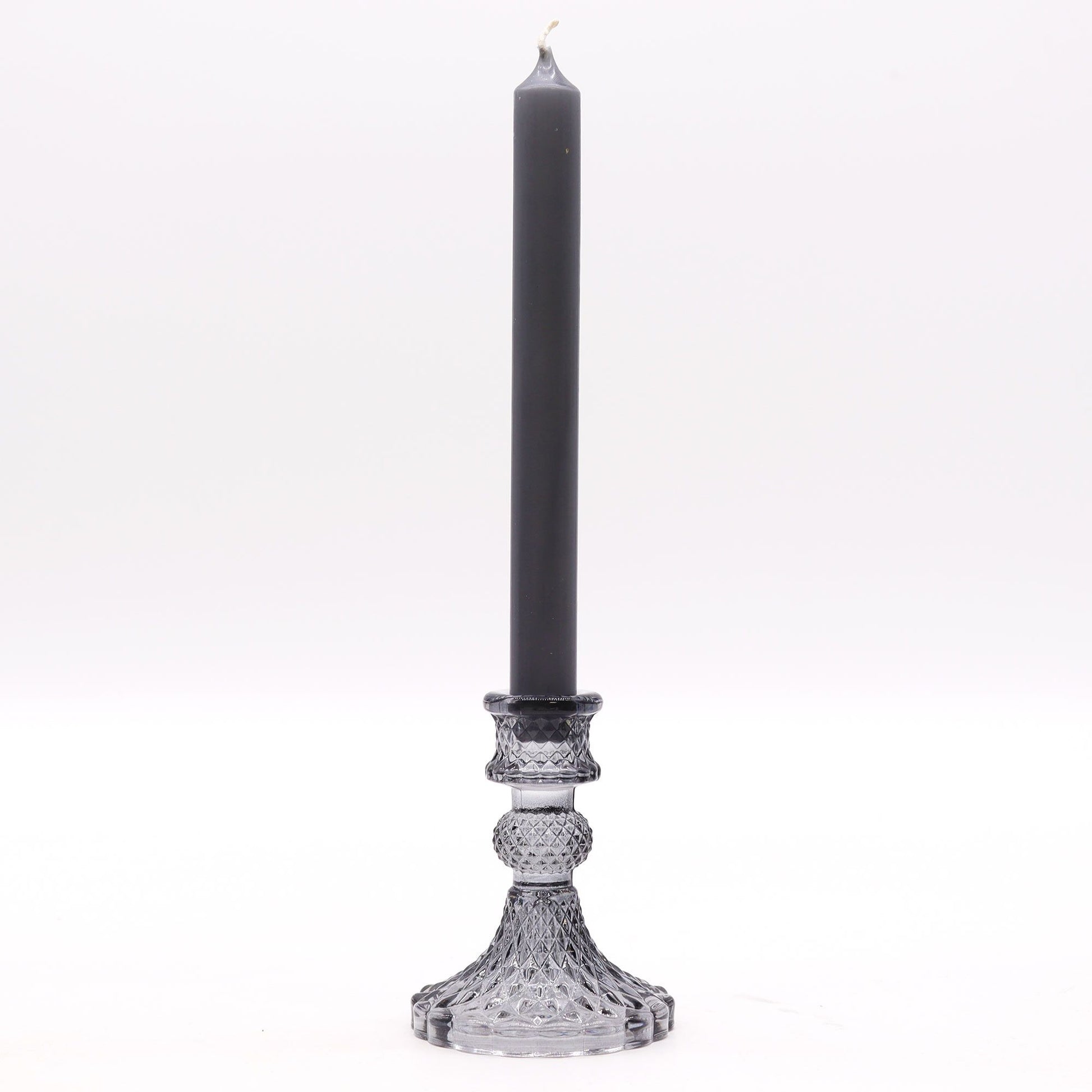 Set of 2 Vintage Dinner Candle Holder - - Midnight Grey