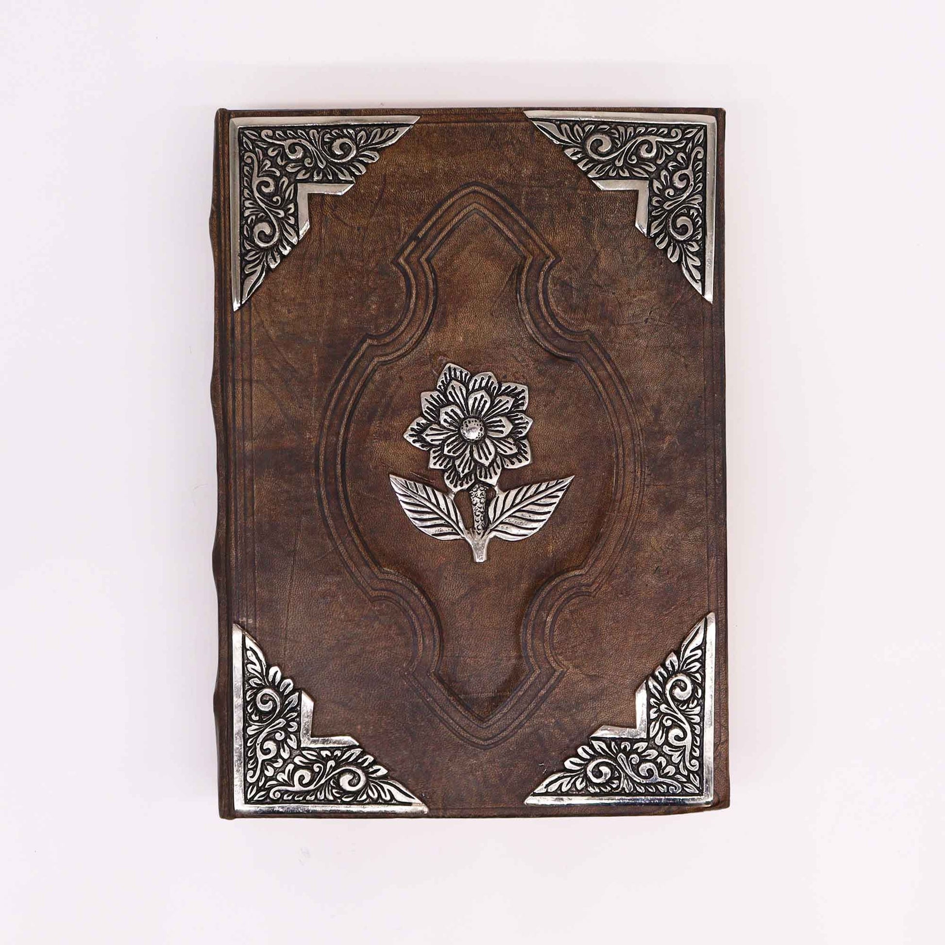 Heafty Brown Tan Book - Zinc Rose Decor - 200 Deckle Edges Pages - 26x18cm