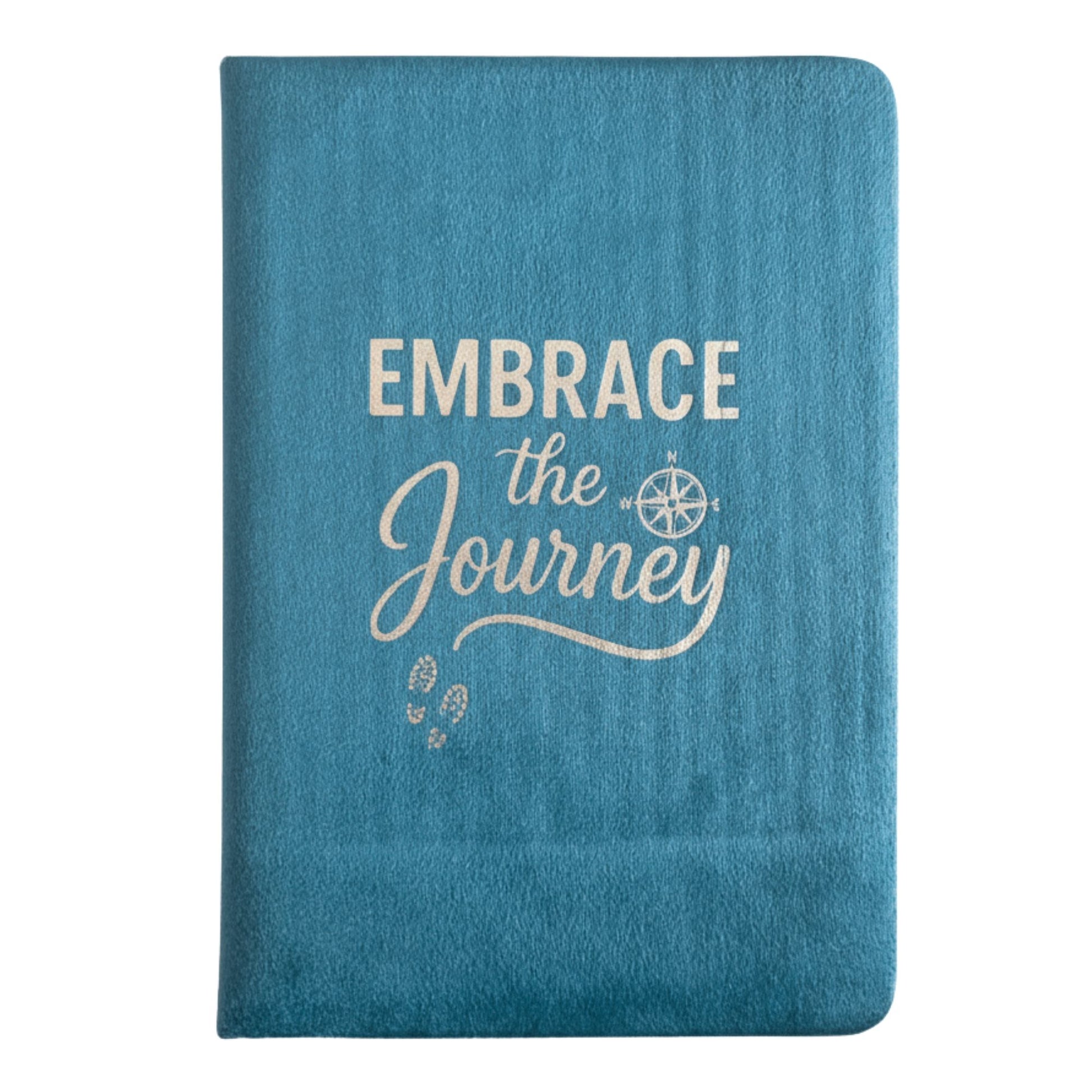Light Blue Velvet Notebook - 80 pages - Embrace The Journey