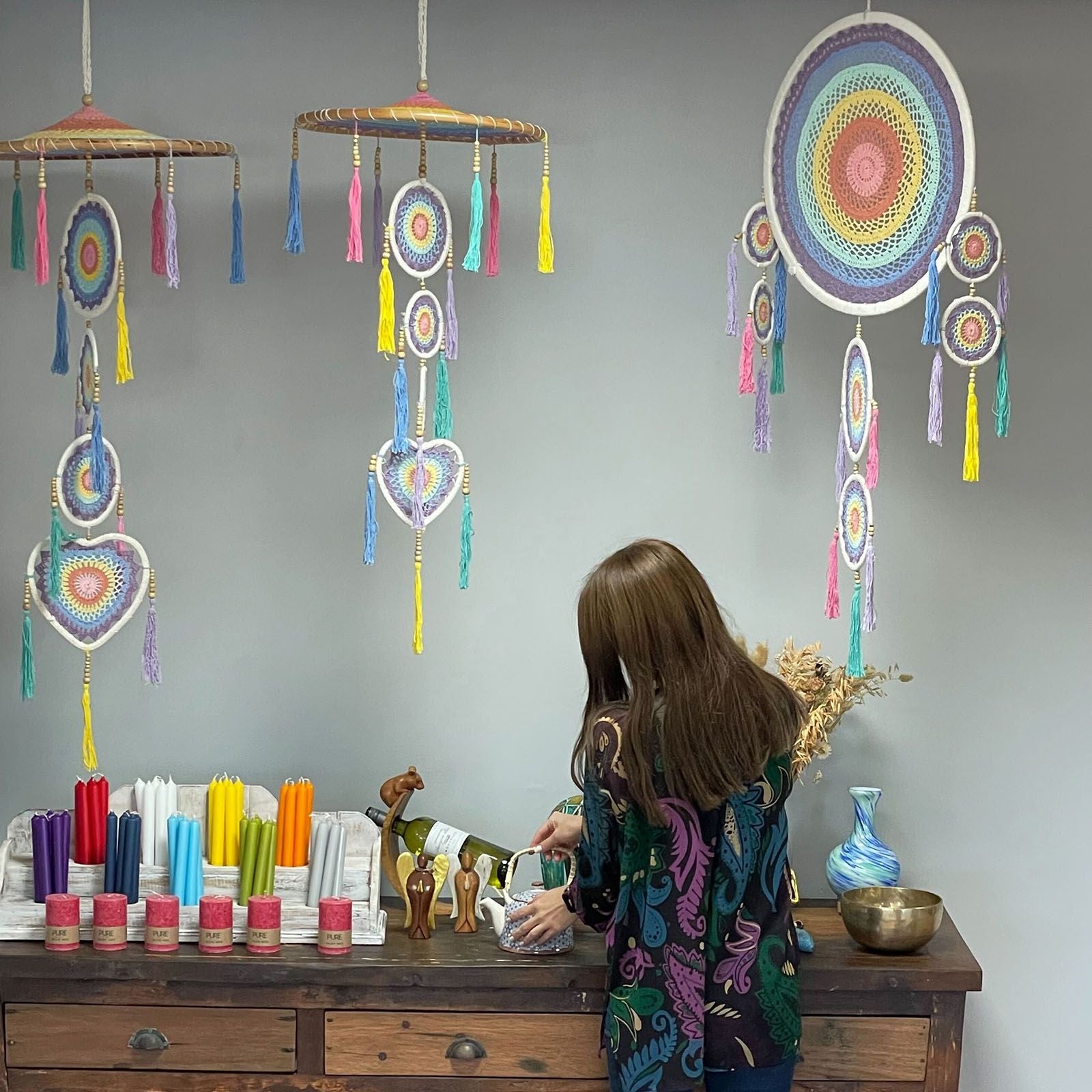 Large Dreamcatcher (55cm) - Pastel Rainbow