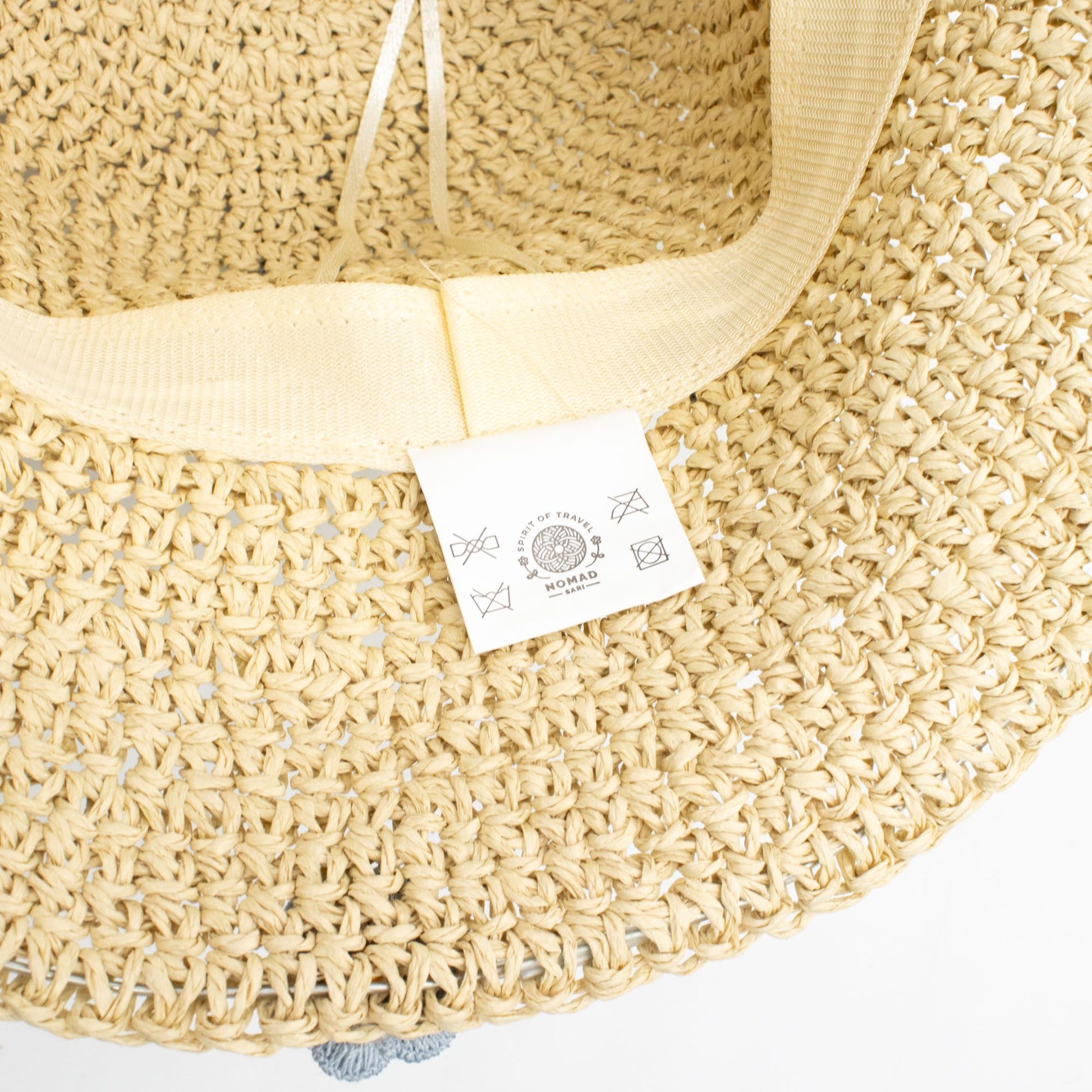 Nomad Sari Floppy Straw Sun Hat - Coffee & Daiseys