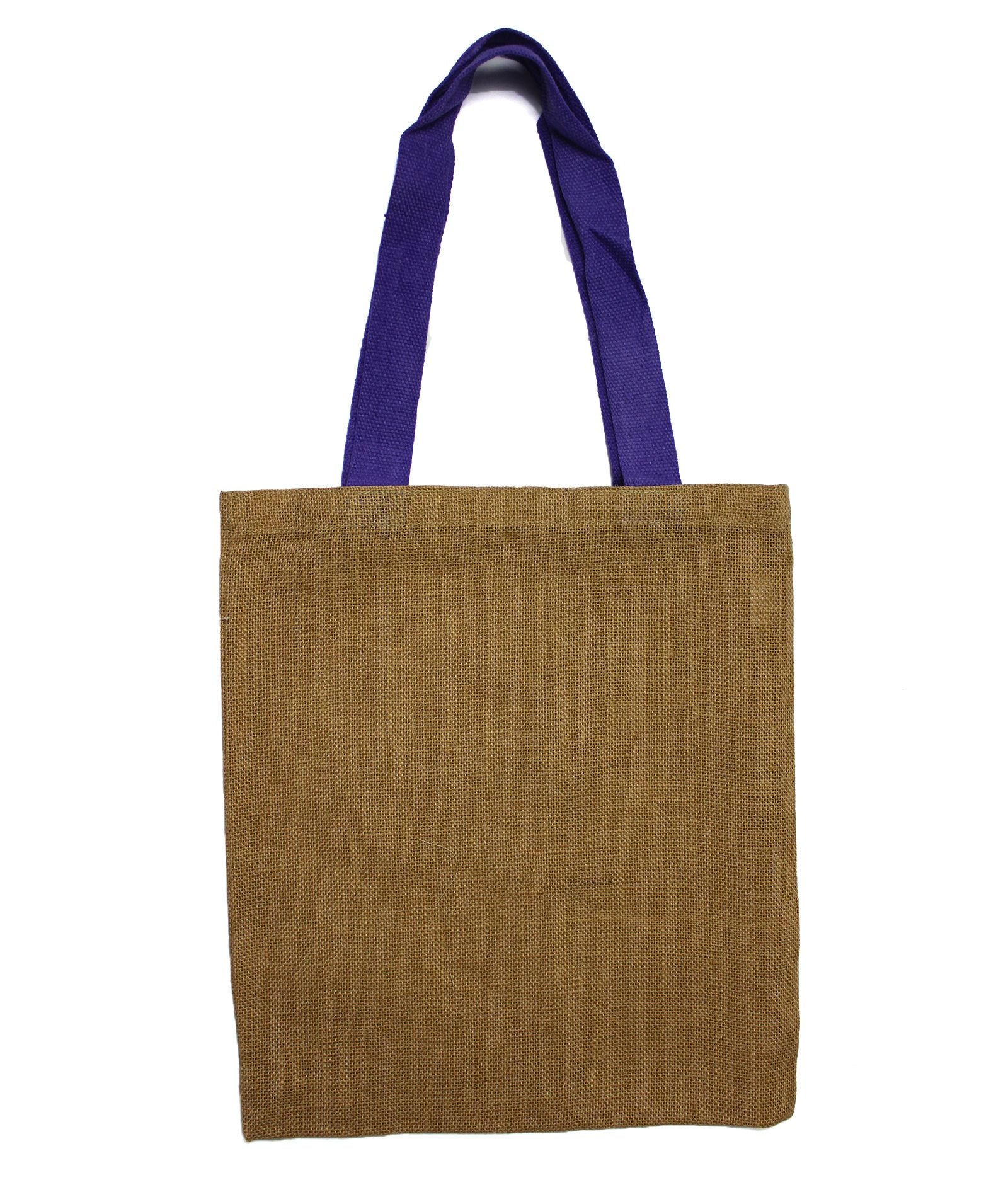 Large Jute Tote Bag - Red Colour Handle