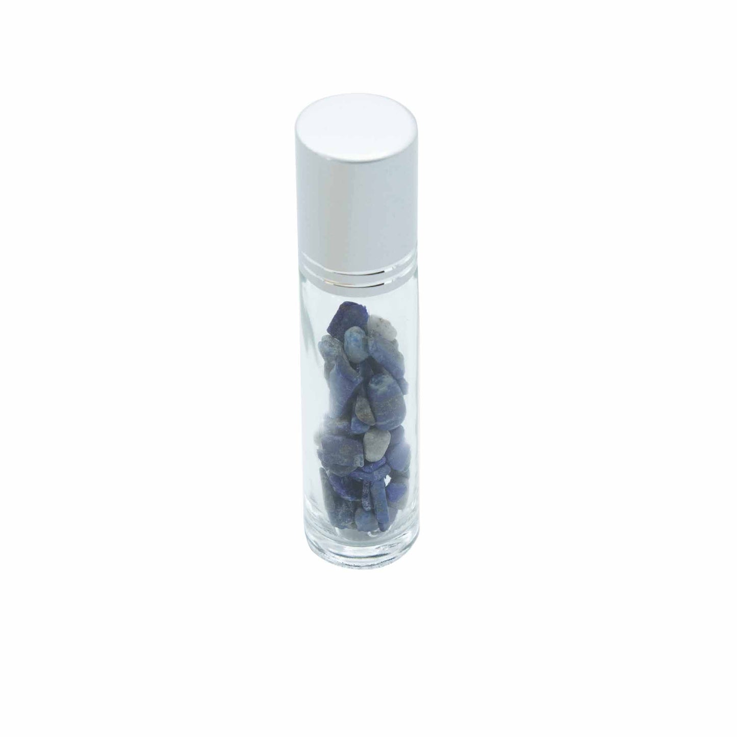 Gemstone Essential Oil Roller Bottle - Sodalite  - Silver Cap + Gemstone Roller Tip for 5ml Bottle - Sodalite
