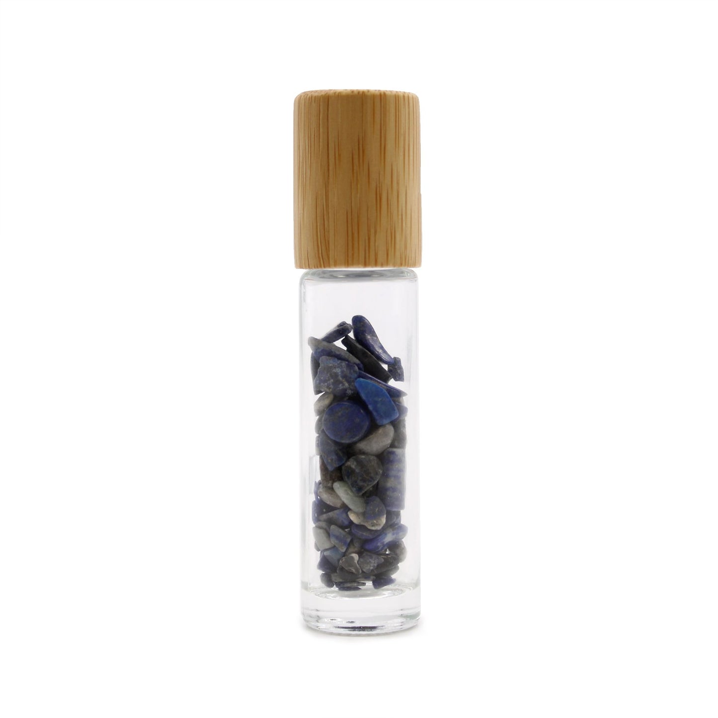 Gemstone Essential Oil Roller Bottle - Sodalite  - Wooden Cap + Gemstone Roller Tip for 5ml Bottle - Sodalite