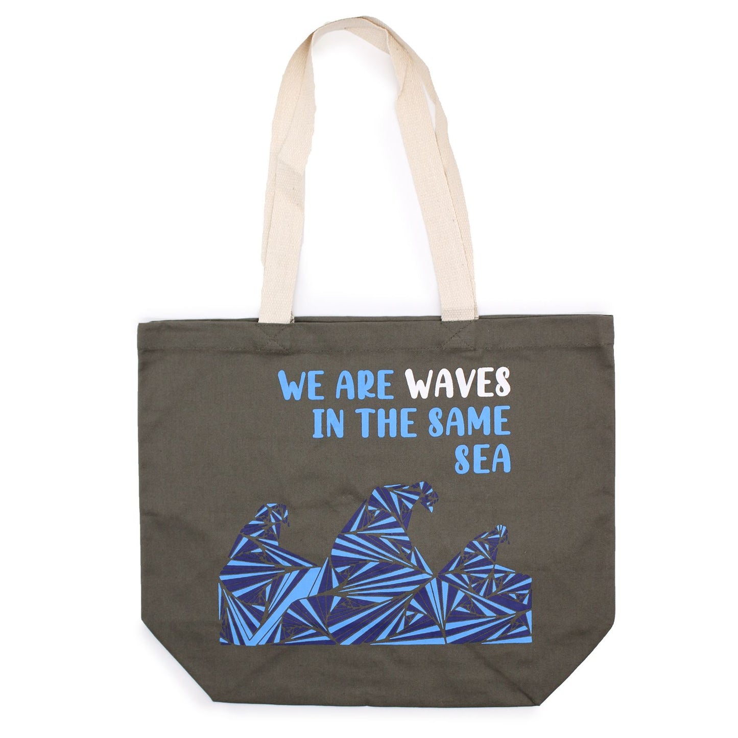 Printed Cotton Bag - We are Waves - Blue